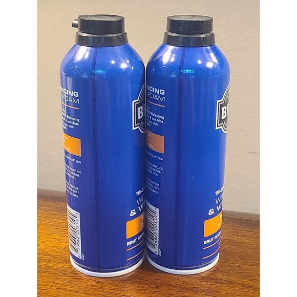 (2) Brut Tri Guard Formula Balancing Shave Foam Aloe Vitamin E 9.5 oz Revolution - Picture 8 of 9